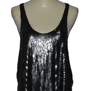 Joe's Jeans Black Sequin Racerback Tank Top